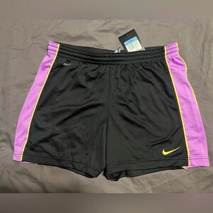 Nike Women's Black and Purple Shorts, size medium
